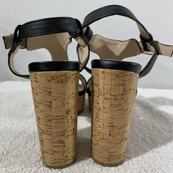 Quipd Open Toe Platform Womens Black Heels Size 7 Strappy Sandals - Picture 5 of 6